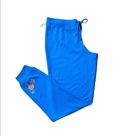 Jenni Intimates Pants Womens Small Blue Embroidered Pajama Pants‎ - Picture 1 of 5